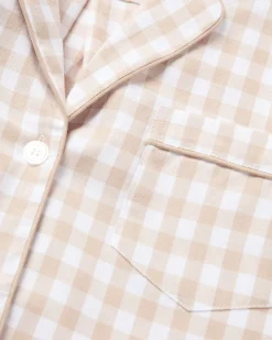 Men’s Twill Pajama Set in Camel Gingham