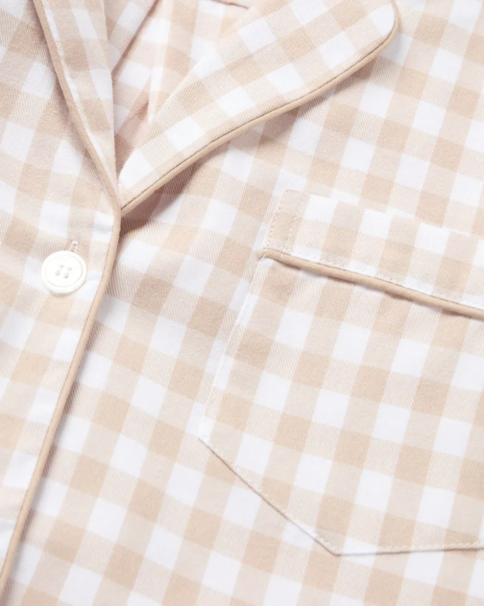 Men’s Twill Pajama Set in Camel Gingham