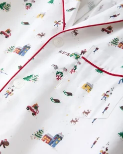 Men's Twill Pajama Set in Holiday Town