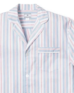 Men’s Twill Pajama Set in Vintage French Stripes