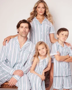 Men’s Twill Pajama Set in Vintage French Stripes