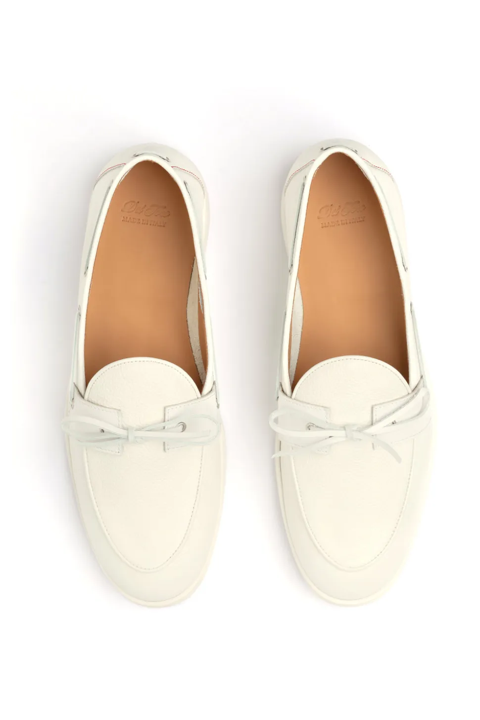 Men's Vintage White Pebbled Leather Barca Yacht Loafer