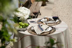 Menton Napkin in Natural & Denim, Set of 4