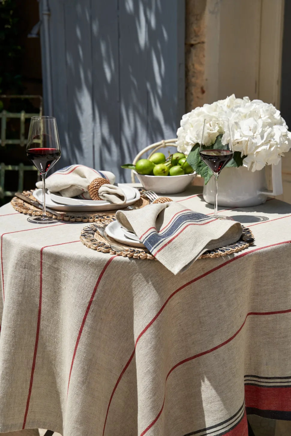 Menton Napkin in Natural & Denim, Set of 4