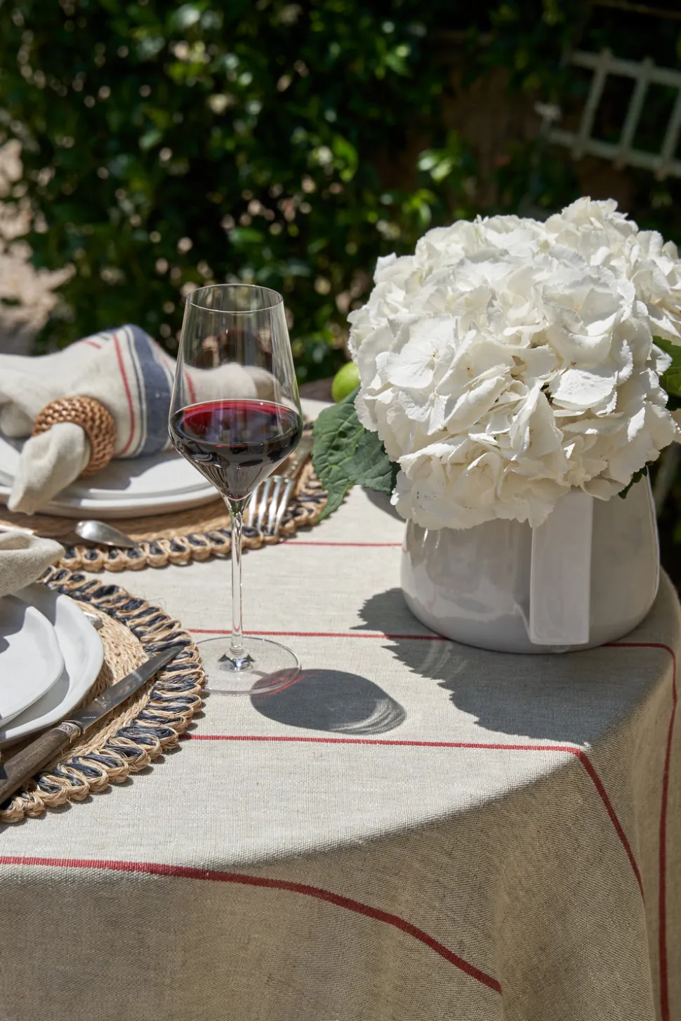 Menton Napkin in Natural & Denim, Set of 4