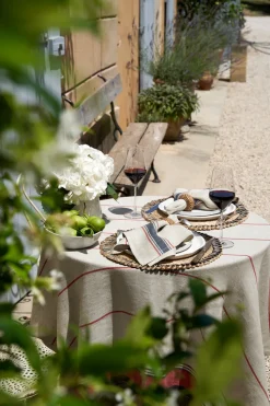 Menton Napkin in Natural & Denim, Set of 4