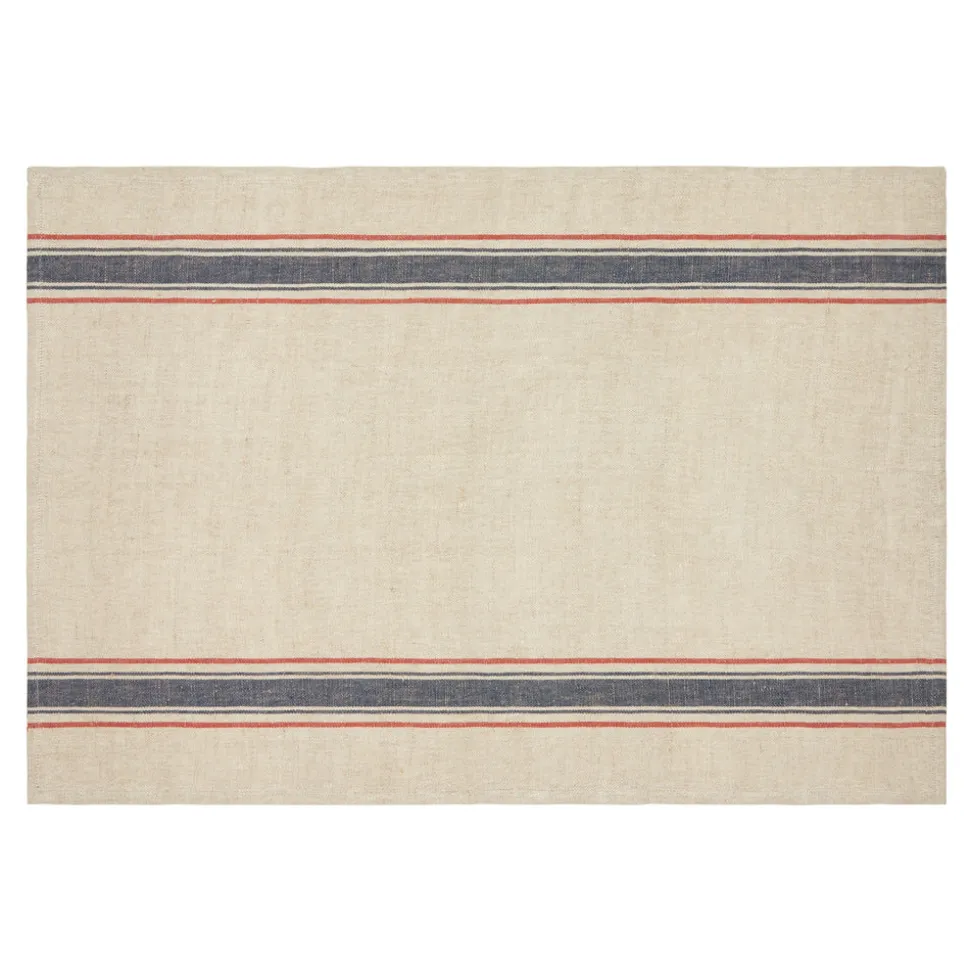 Menton Towel in Natural & Denim, Set of 2