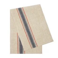 Menton Towel in Natural & Denim, Set of 2