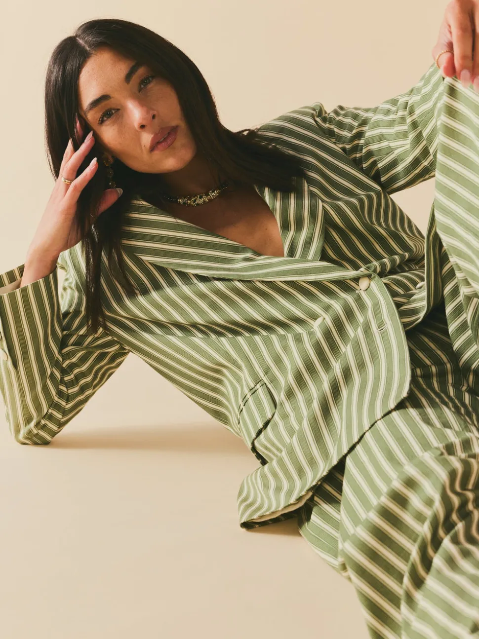 Meredith Blazer in Meadow Stripe
