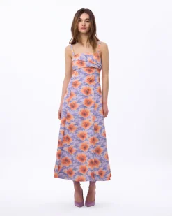 Meredith Dress in Orchid & Apricot