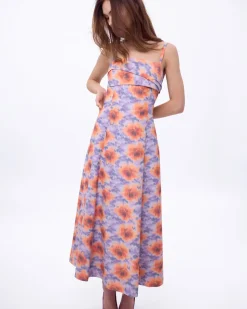 Meredith Dress in Orchid & Apricot