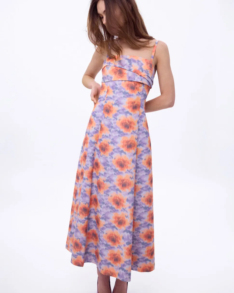 Meredith Dress in Orchid & Apricot