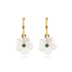 Mermaid Garden Hoop Earrings with Flower Charm