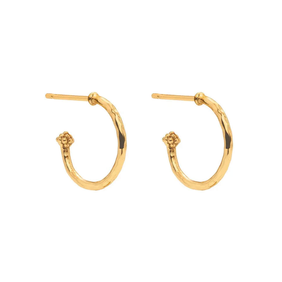 Mermaid Garden Hoop Earrings with Flower Charm