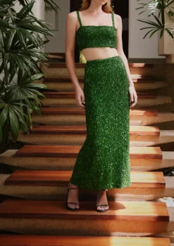 Mi Luz Skirt In Emerald Green