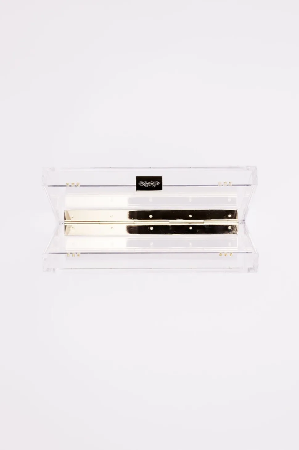 Mia Acrylic Clutch with Ivory Pouch in Blue Flowers