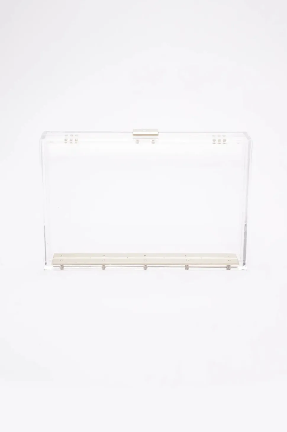 Mia Acrylic Clutch with Ivory Satin Zipper Pouch