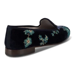 Midnight Grove Navy Velvet Slipper