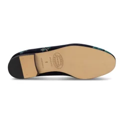 Midnight Grove Navy Velvet Slipper