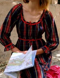 Midnight Tartan Agatha Dress