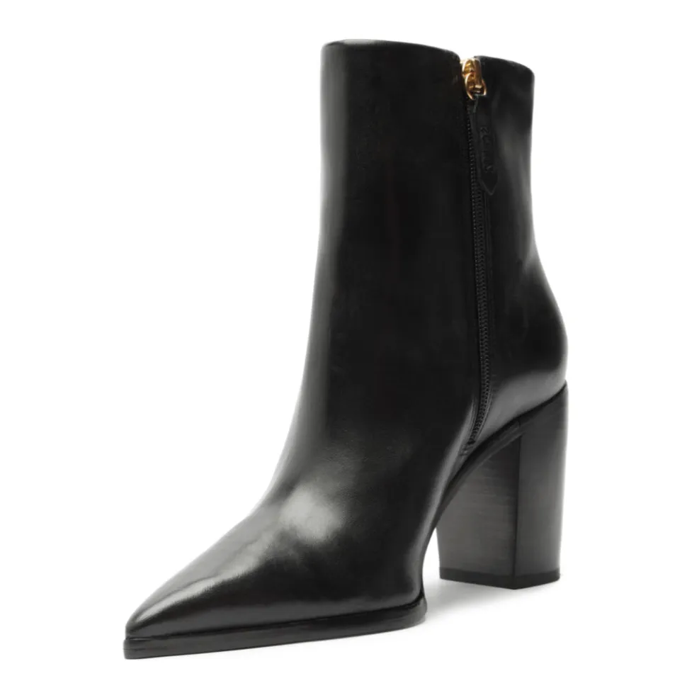 Mikki Block Leather Boot in Black