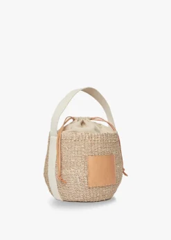 Mila Straw Bucket Bag in Natural