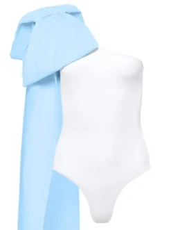Milly White One-Piece With Blue Bow