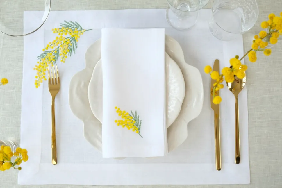 Mimosa Napkin and Placemat, Set of 2