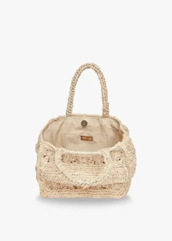 Mini Amina Straw Tote Bag in Natural