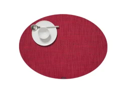 Mini Basketweave Oval Placemat in Scarlet