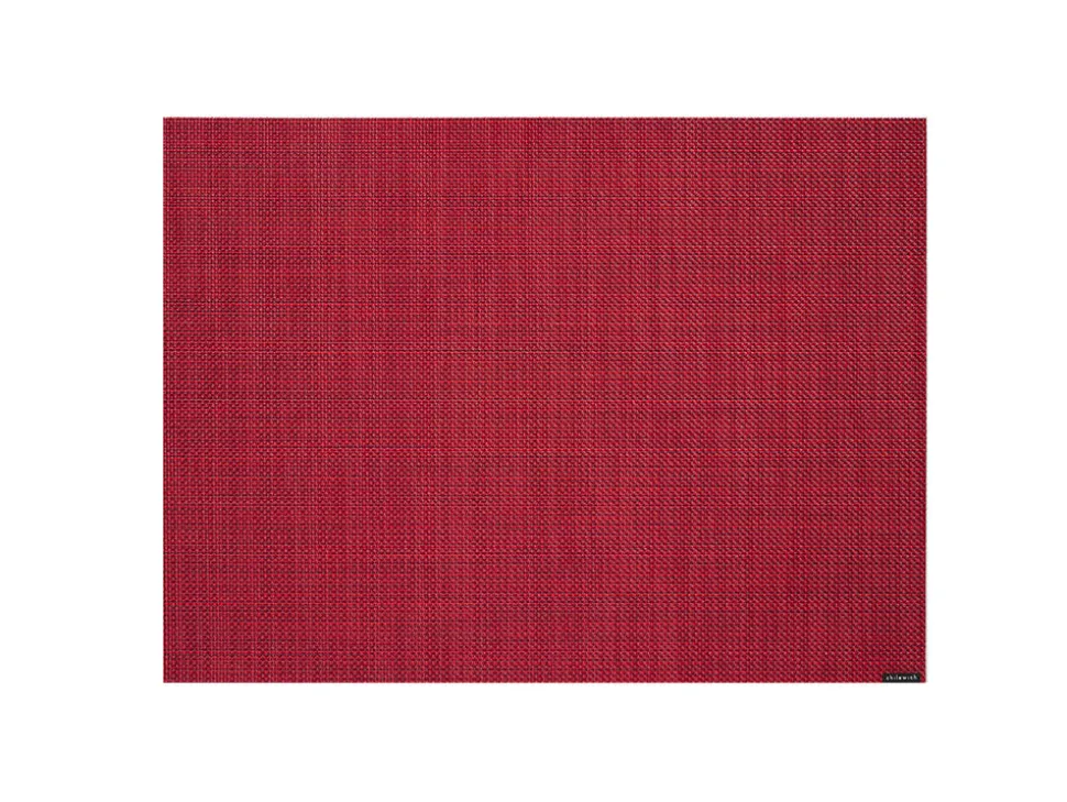 Mini Basketweave Rectangluar Placemat in Scarlet