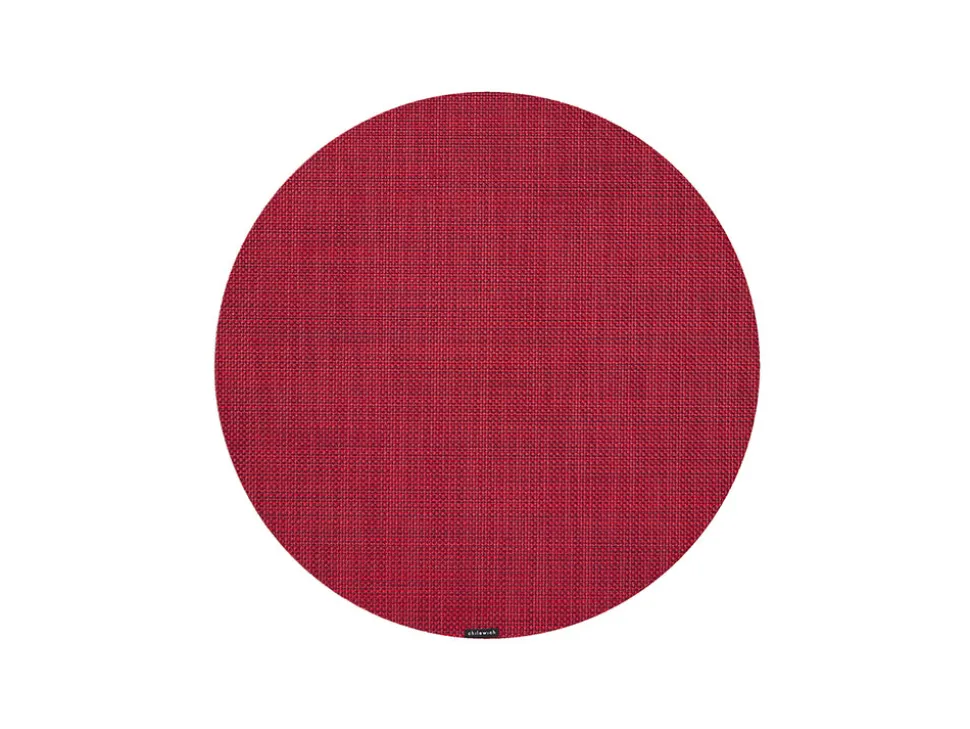 Mini Basketweave Round Placemat in Scarlet