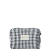 Mini Elsie Travel Case Zip Pouch Bag in Black Gingham