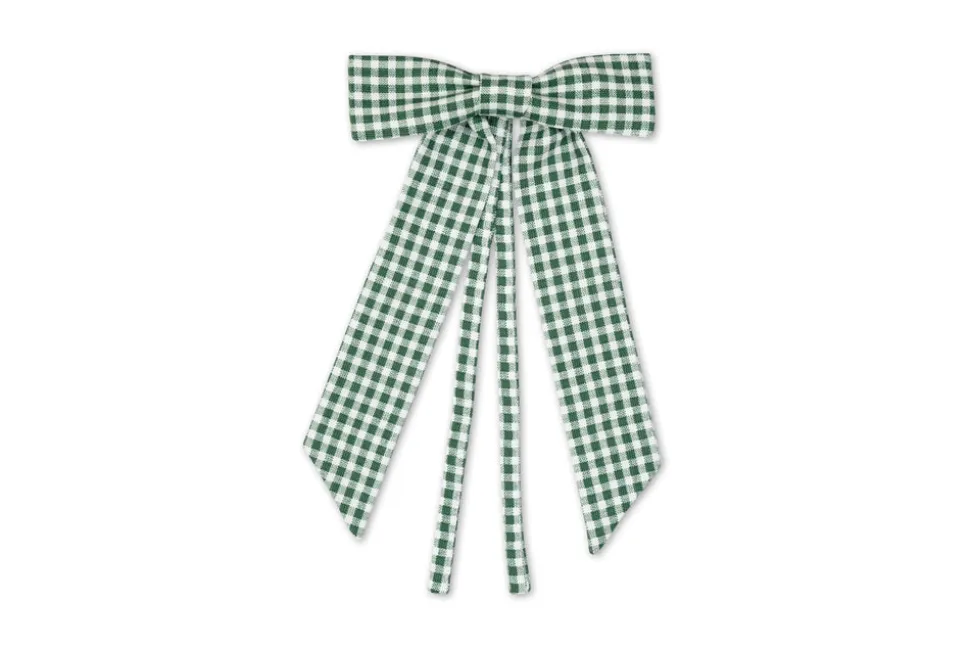 Mini Green Gingham Bow, Set of 4