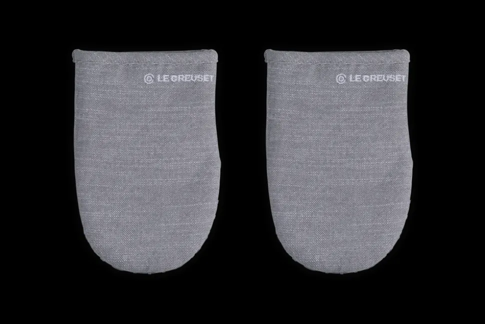 Mini Oven Mitts 8" in Charbon, Set of 2