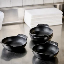 Mini Round Braiser Base 1/3 QT in Matte Black, Set of 4