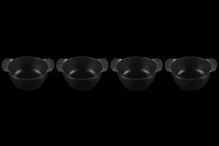 Mini Round Cocotte Base 1/3 QT in Matte Black, Set of 4