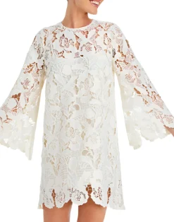 Mira Lace Mini Dress in Ivory