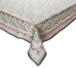 Mira Tablecloth in Green & Pink