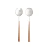 Mito Collection Salad Serving Set in Brushed Wooden Cable, Set of 2