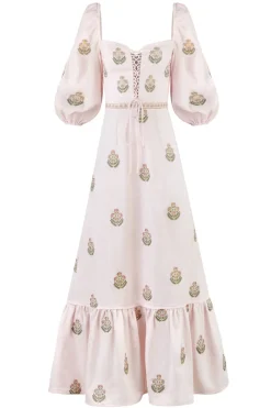 Mitra Maxi Dress in Pink & Pink