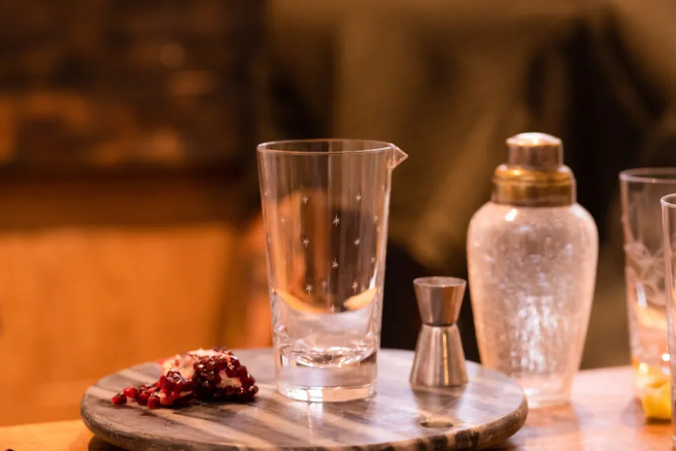 Mixing Glass With Stars Design