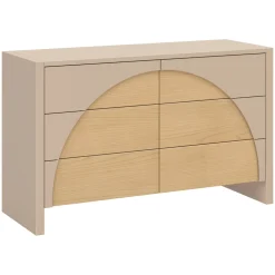 Moab 6-Drawer Assembled Dresser in Taupe & Ash