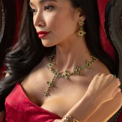 Monique Gem Convertible Necklace in Malachite