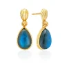 Monique Gem Post Earrings in Blue Labradorite