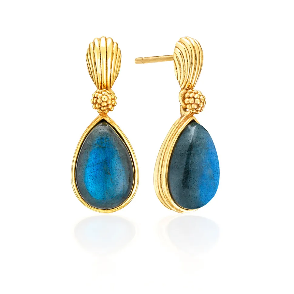 Monique Gem Post Earrings in Blue Labradorite