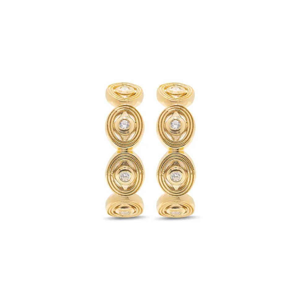 Monique Hoop Earrings in Gold & Cubic Zirconia