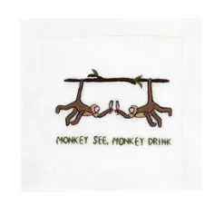 Monkey See, Monkey Drink Cocktail Napkins, Set of 4