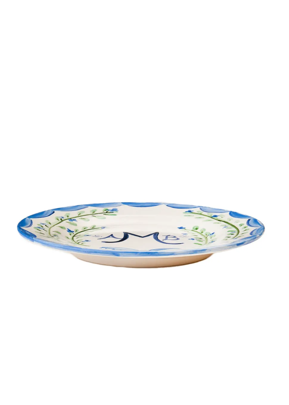 Monogram Dinner Plate Blue, 10"