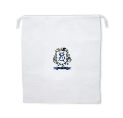 Monogram Linen Laundry Bag with Embroidered Bespoke Art